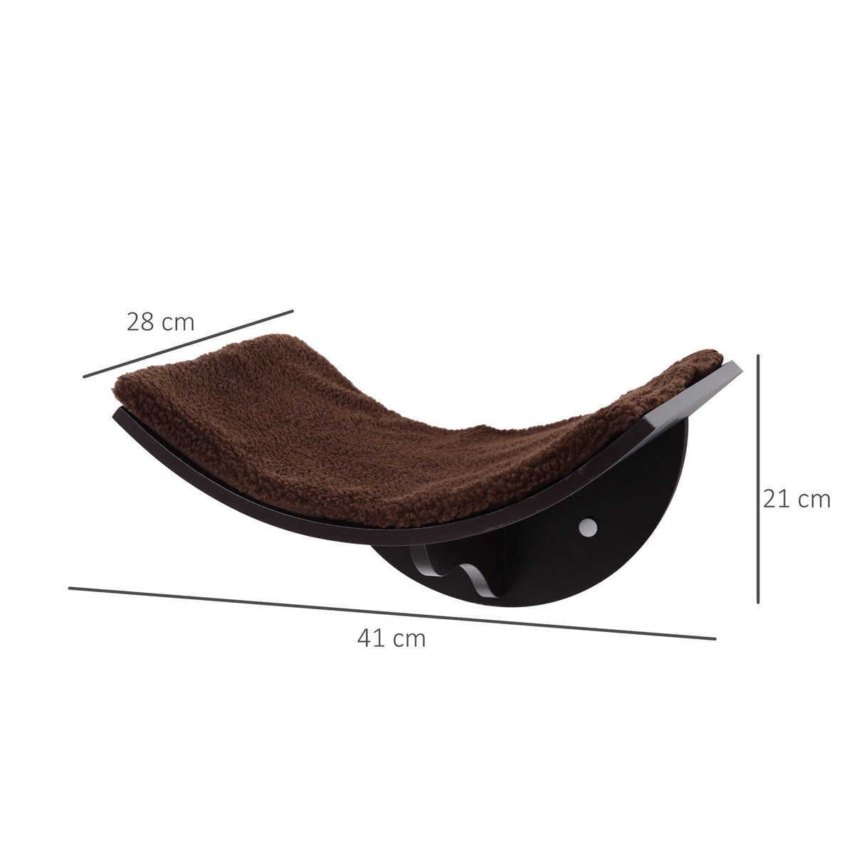 PwaHut Kletterwand Katzen Katzen Kletterwand Katzenregal, Wandmontage Plüschauflage, Wand Katzenmöbel bis zu 4,5 kg, Braun