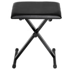 Foldable Keyboard Stool Padded Seat X Frame Chair Adjustable Height Piano Bench Black