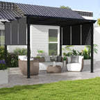 Markise Sonnenschutz. Pergola, wetterbeständig, inkl. Befestigungsmaterial, 3 x 3,5 m, Dunkelgrau