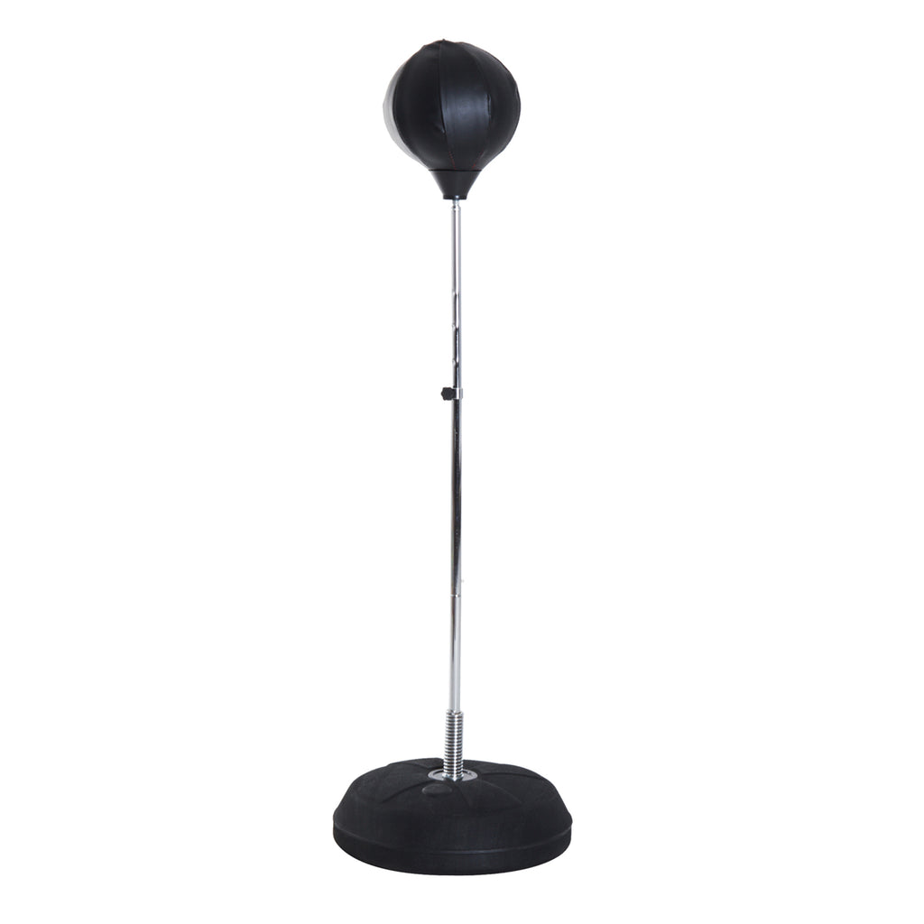 Box-Set mit Punchingball, höhenverstellbar, inkl. Boxhandschuhe, 126-144cm, Schwarz