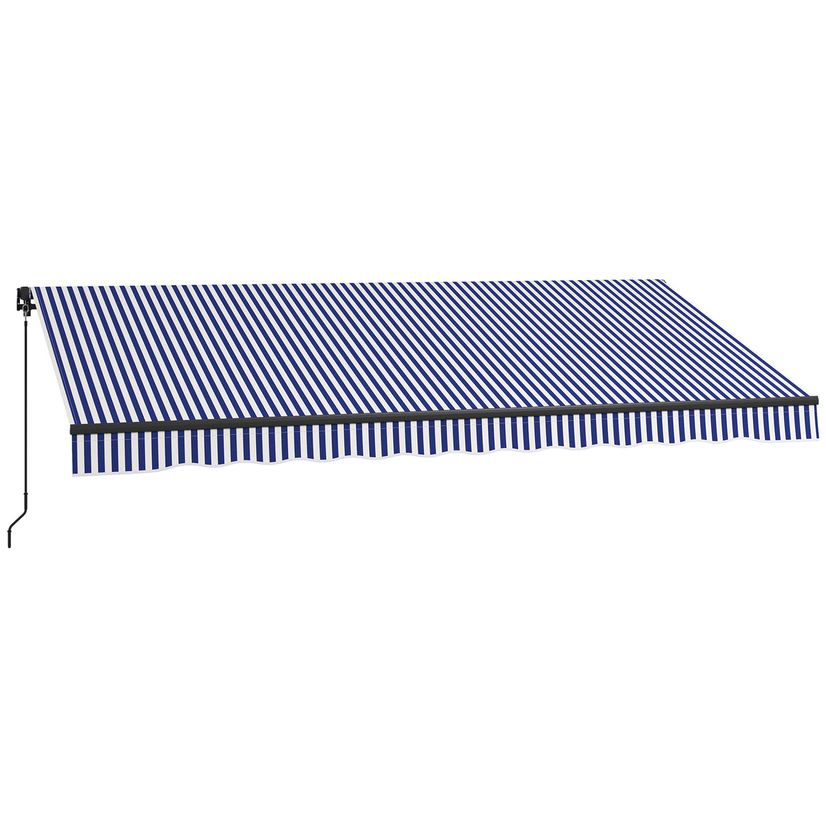 Sonnenmarkise Markise Terrassenmarkise, inkl. Handkurbel, wetterbeständig, 400 cm x 300 cm, Blau + Weiß