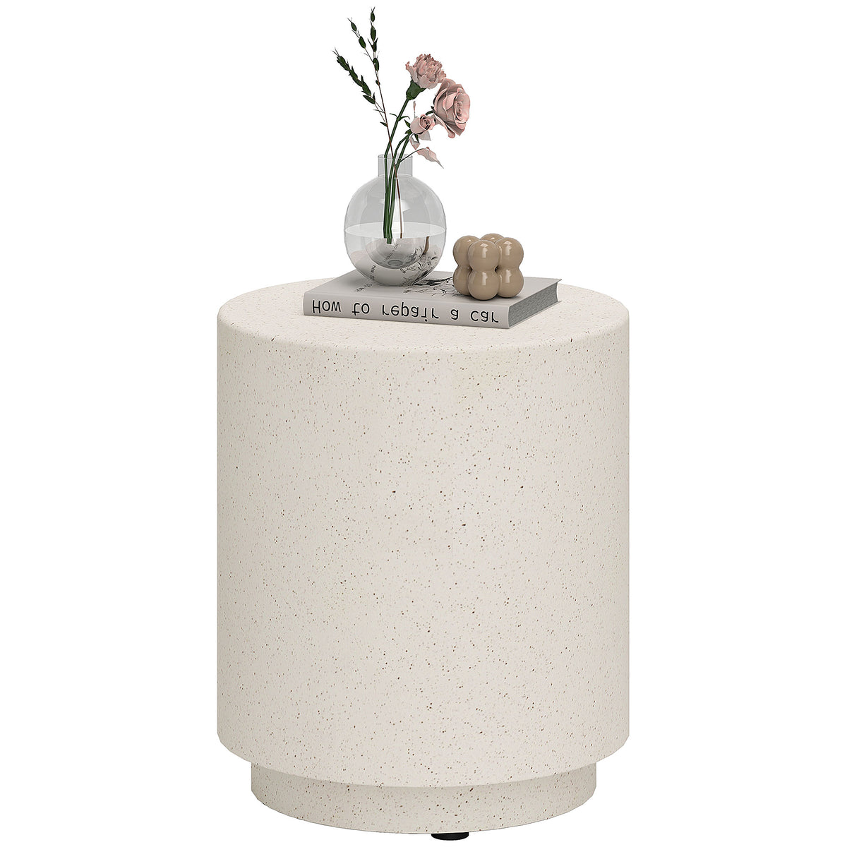 Beistelltisch in Beton-Optik 37?cm x 37 cm x 43 cm Anorganisches Erz-Pulver Grau