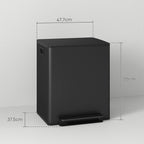 50L Dual Compartment Stainless Steel Bin, with Deodoriser Holders - Black