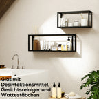 2er-Set Wandregale, 15 kg Tragkraft, für Wandmontage, Stahl, Schwarz