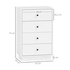 Kommode Sideboard mit 7 Schubladen Schrank aus Holzwerkstoff im Modern Stil 47 x 29 x 75 cm Wei?