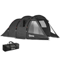 Campingzelt Trekkingzelt Zelt, wetterbeständig, 2 Räume, 475 x 264 cm Breite x 172, Schwarz