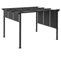 Markise Sonnenschutz. Pergola, wetterbeständig, inkl. Befestigungsmaterial, 3 x 3,5 m, Dunkelgrau
