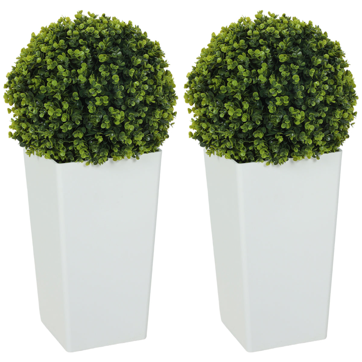 2er-Set Künstlicher Eukalyptuskugeln 65 cm Kunstpflanze mit UV-Schutz, 330 Blättern im Topf, Grün