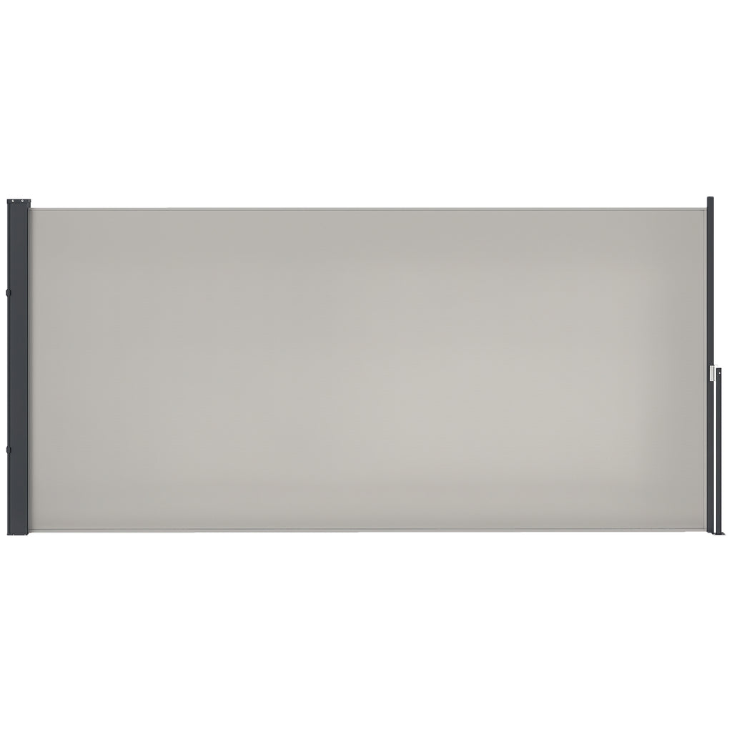 Seitenmarkise, Seitenrollo, ausziehbar, Sichtschutz, Aluminium/Polyester, 3 x 1,4 m, Hellgrau