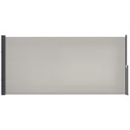 Seitenmarkise, Seitenrollo, ausziehbar, Sichtschutz, Aluminium/Polyester, 3 x 1,4 m, Hellgrau