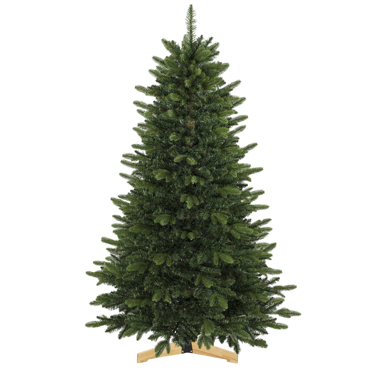 Künstlicher Weihnachtsbaum 180 cm, Fraser-Tanne mit Holzständer, 988 realistische Zweigspitzen für Zuhause und Büro, Grün