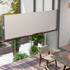 Seitenmarkise, Seitenrollo, ausziehbar, Sichtschutz, Aluminium/Polyester, 3 x 1 m, Hellgrau