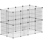 Kleintierkäfig, Außengehege, modulare Bauweise, 0,72 m² Fläche, Stahl, Schwarz