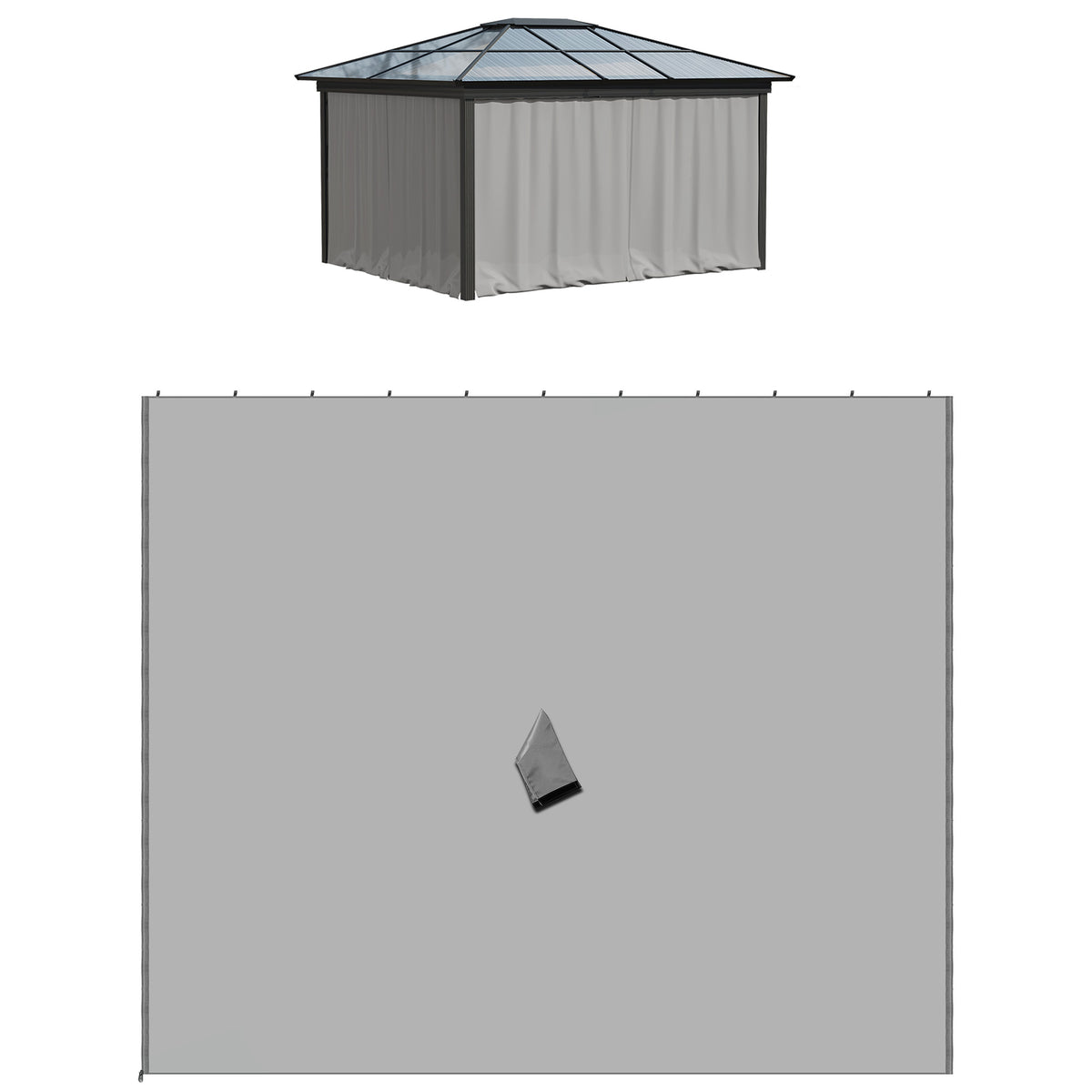Set of Four 3 x 3m Gazebo Replacement Walls - Light Grey
