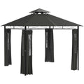 Pavillon Partyzelt Gartenpavillon, 3 x 3 x 2, 88 m, Dunkelgrau