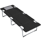  Feldbett faltbar Campingbett mit Kissen Tragetasche 183 x 66 x 33 cm Gästebett bis 114 kg Campingliege für Erwachsene Klappbett für Indoor, Outdoor, Garten Camping Reisen Schwarz