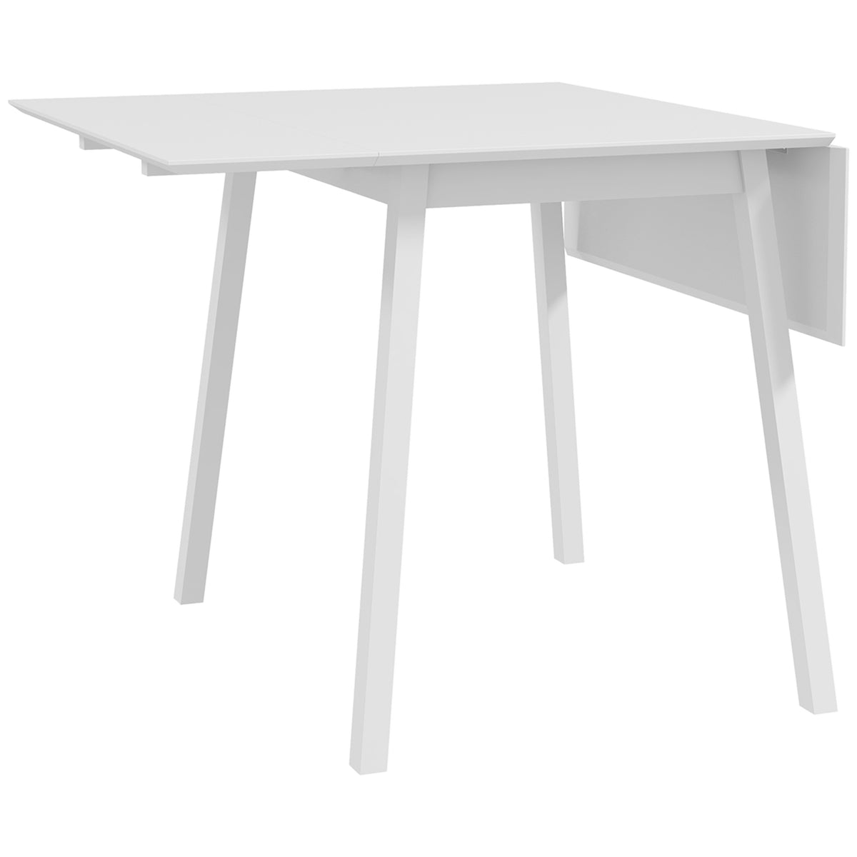 Esstisch Klapptisch Küchentisch, 2 aufklappbare Flächen, 110 x 86 x 75 cm, Weiß