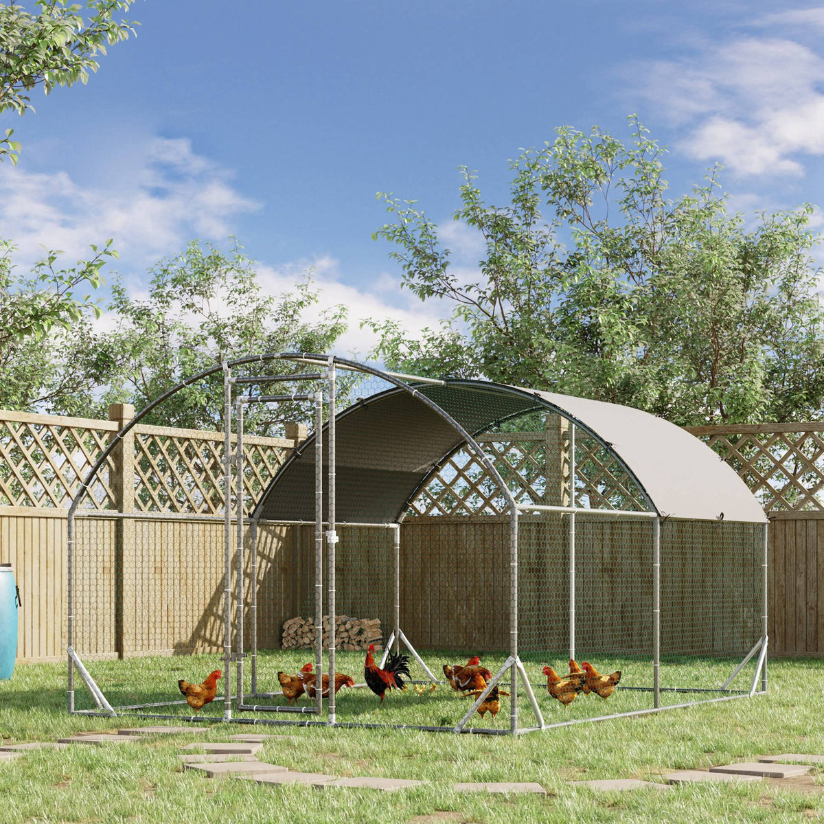 Gehege für Kleintiere, Outdoor-Freilaufgehege für Hühner, Kaninchen, Enten, stabile Konstruktion, Stahl und Oxford-Stoff