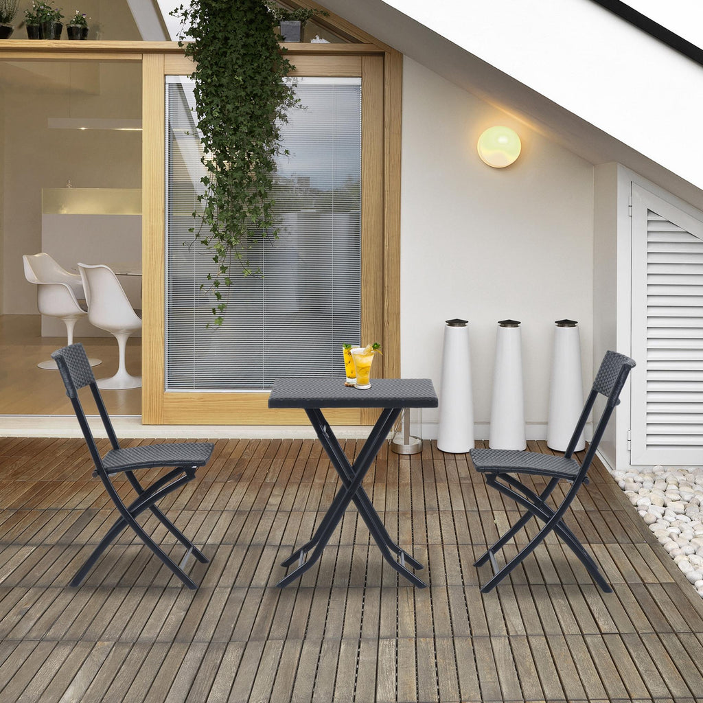 2-Seater Rattan Furniture Set-Black