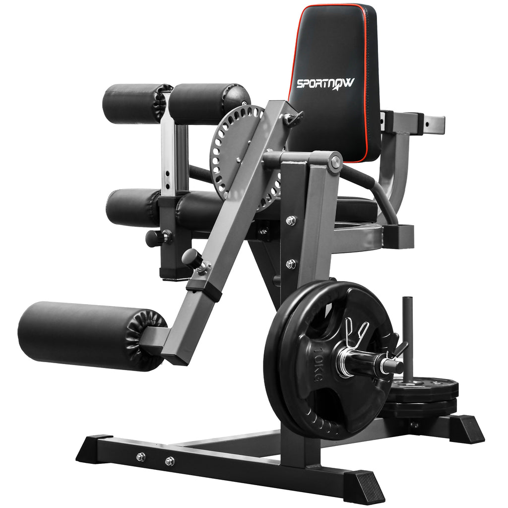 Seated Leg Extension and Curl Machine, Adjustable Leg Raise Machine and Curl Machine with Plate Loaded for Hip, Thigh, Lower Body Workout