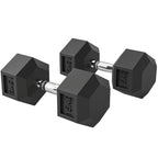 2x15KG Rubber Hex Dumbbell Portable Hand Weights Dumbbell Home Gym