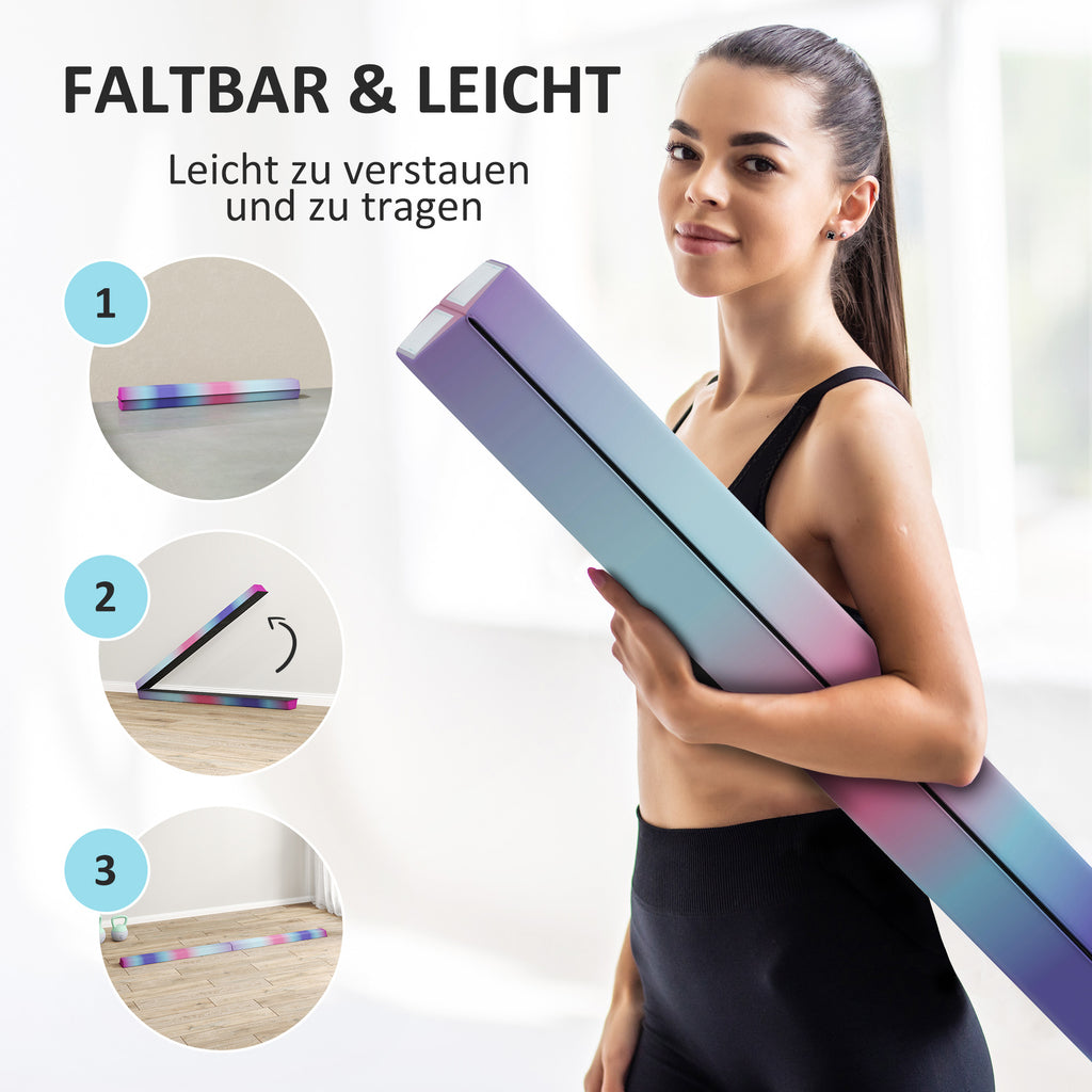 236 cm Klappbarer Schwebebalken für Jugendliche 80kg Bunt