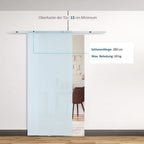 Glasschiebetür Schiebetür Glastür Zimmertür Mattglas 775 x 2050 mm