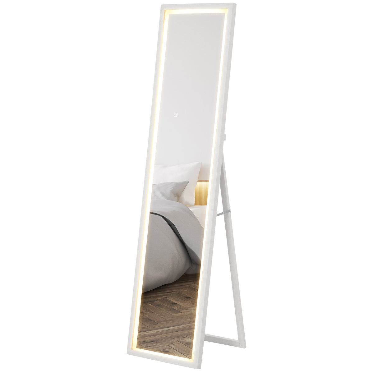 Ganzk?rperspiegel, 40x160 cm, LED-Beleuchtung, Touch-Steuerung, dimmbar, 3 Farben, Wei?