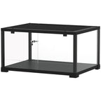 Reptilien-Terrarium, 86 Liter Vivarium mit Schiebet¨¹r, verschlie?bar, f¨¹r Echsen, Insekten, Spinnen, Geckos, 60 x 45 x 32 cm, Schwarz