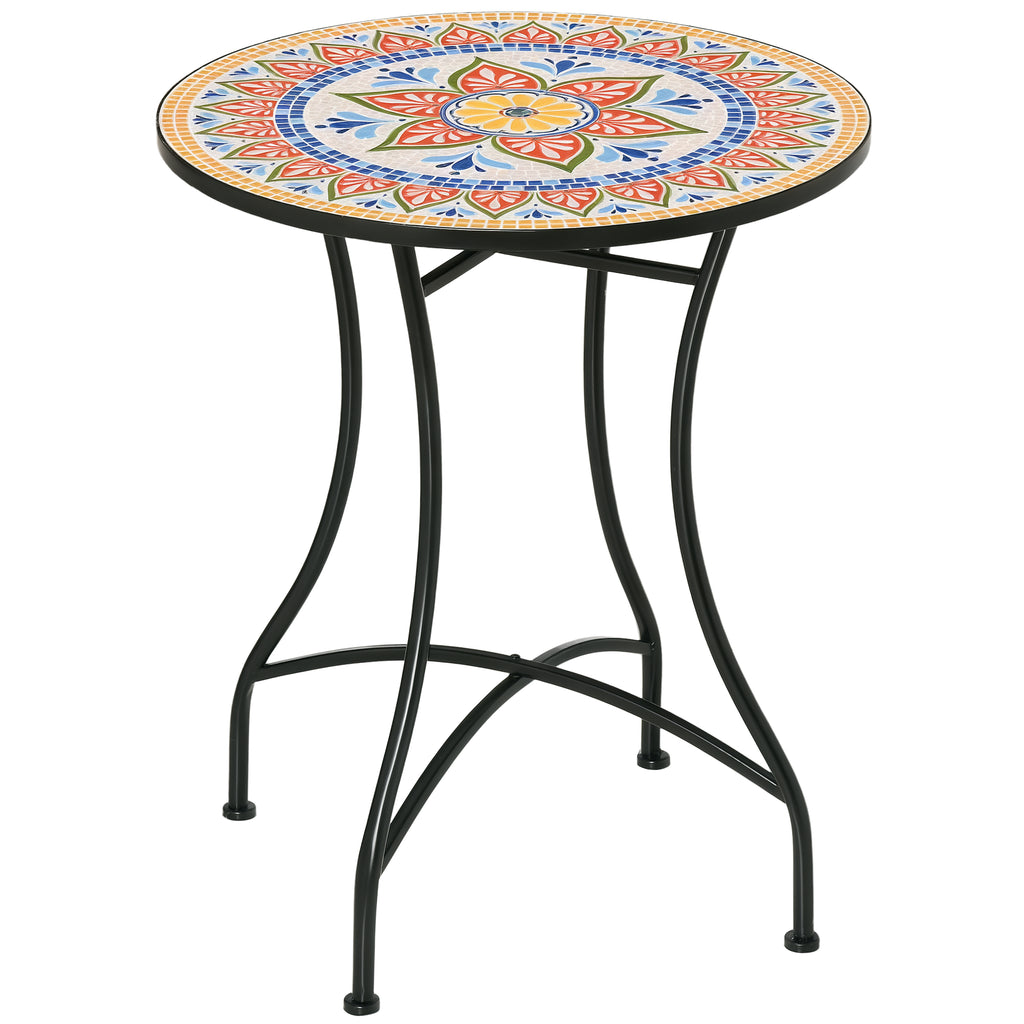 Φ60cm Mosaic Outdoor Patio Table - Red