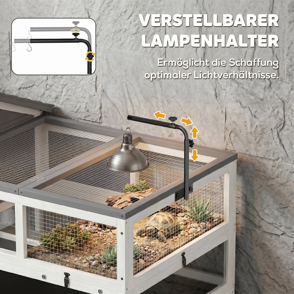Schildkrötenhaus aus Holz Outdoor Terrarium 116x70,5x69,5cm Grau
