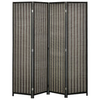 Raumteiler, faltbar, Kiefernholz/Bambus, 180 x 180 cm, Braun/Schwarz