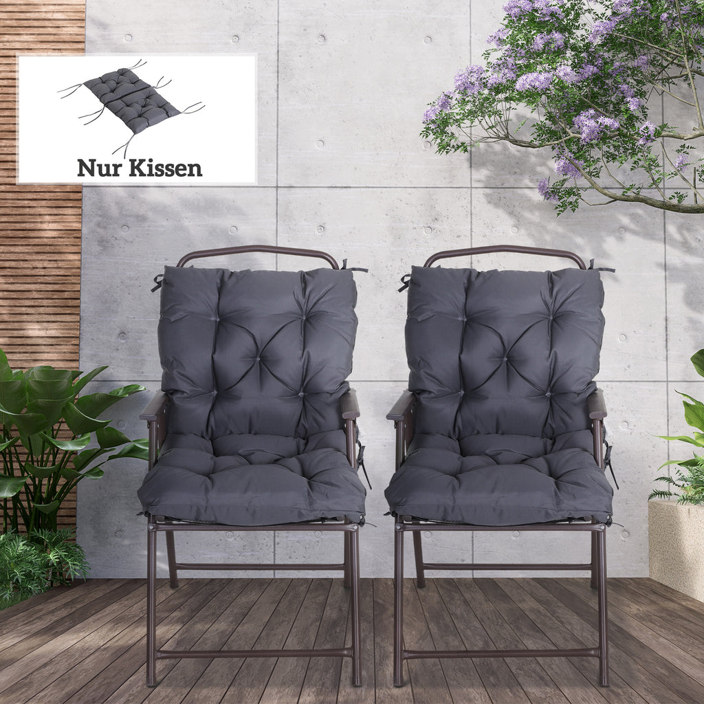 Set of Two Outdoor Seat Cushions - Grey