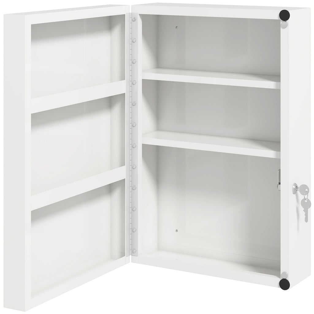 Medizinschrank, abschließbarer Medikamentenschrank mit 6 Regalen für Küche, Flur