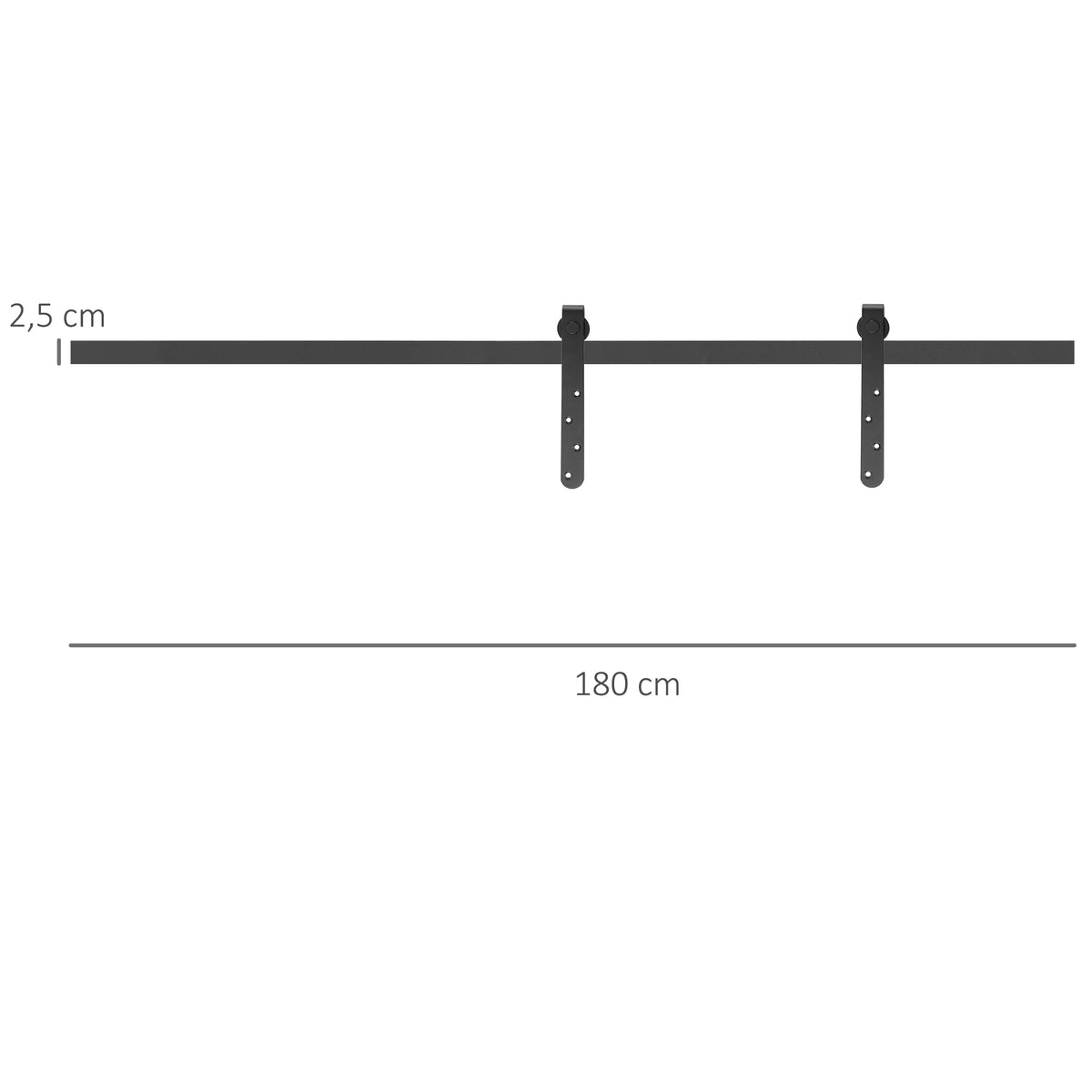 180cm Sliding Track Steel Barn Wood Door Hardware Kit Cabinet Closet Hanger