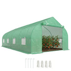 Gewächshaus ca. 6 x 3 x 2 m Foliengewächshaus mit Rollbar Reißverschlusstür 8 Netzfenster Stützstangen