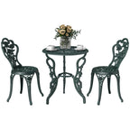 Bistroset Gartenset für 2 Personen Balkonmöbel Set Gussaluminium Antik Grün