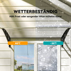 Vordach für Haustür/Fenster, wetterfest, transparent, Aluminium-Verbindungstangen/Polycarbonat, 110 x 60 x 18 cm