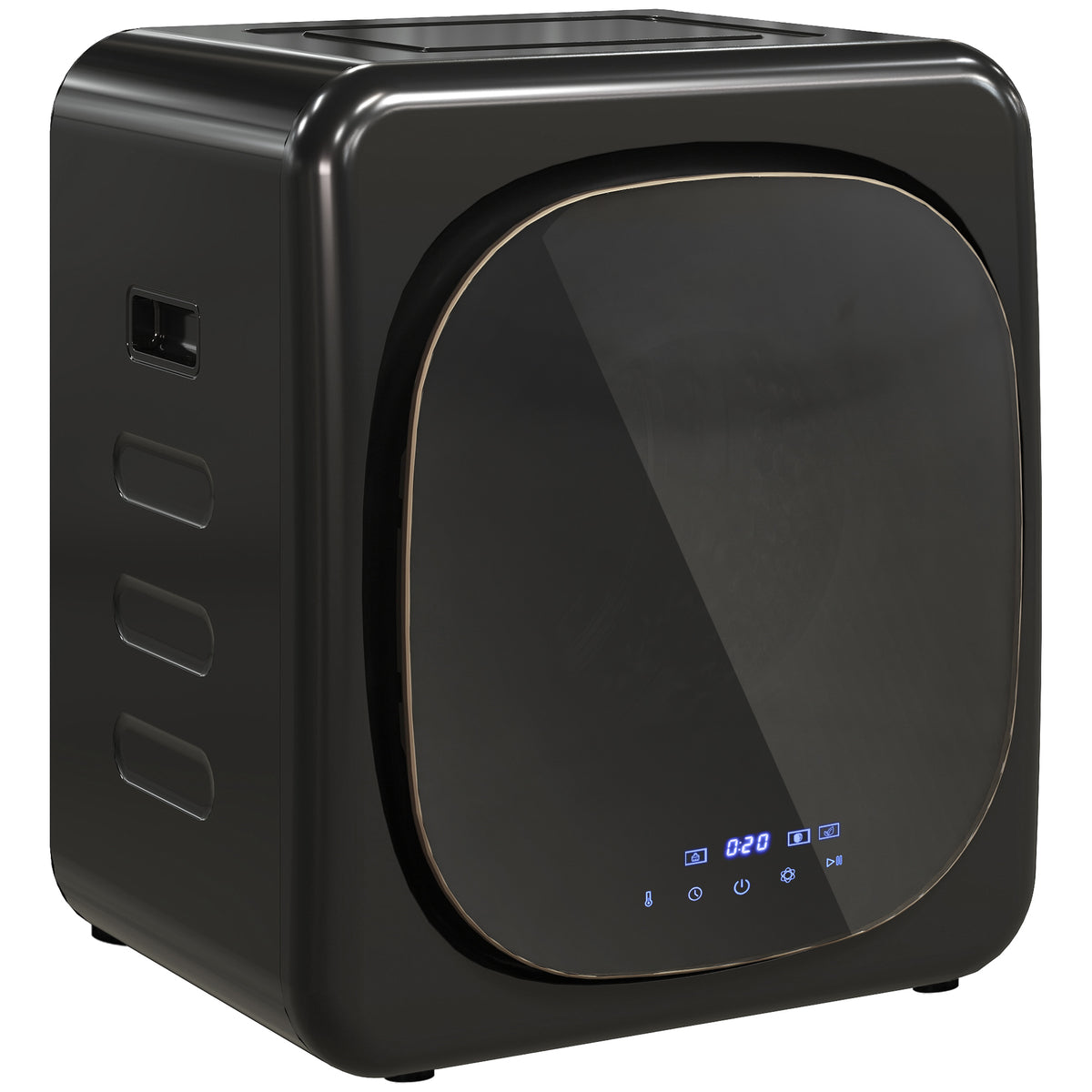 Ablufttrockner 2,5 kg mit Smart-Modus, 800 W Kompakttrockner mit Edelstahltrommel, Silber