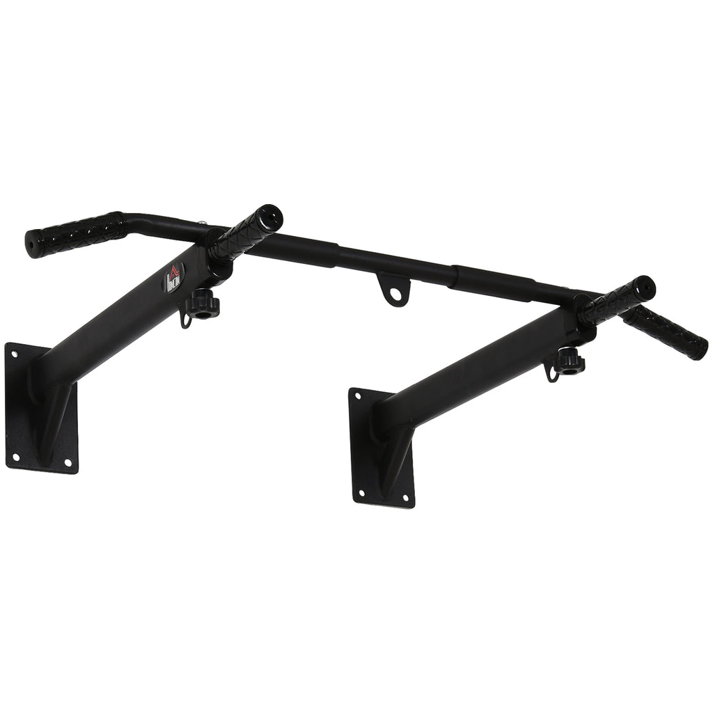 Klimmzugstange zur Wandmontage oder Deckenmontage bis 150 kg belastbar, Multifunktionale Pull Up Bar mit rutschfest Griffe, Ösen sicher stabil Klimmzug Stange für Fitness Zuhause, Stahl Schwarz