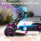 Pedal Go Kart for Kids Aged 3-6 Years, with Freewheel System, Brake, EVA Anti-Slip Wheels, Pink