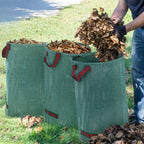 Gartensack 3x120L wasserdicht Gartenabfallsack mit Griffe, stabil Laubsack UV Schutz Gr¨¹n