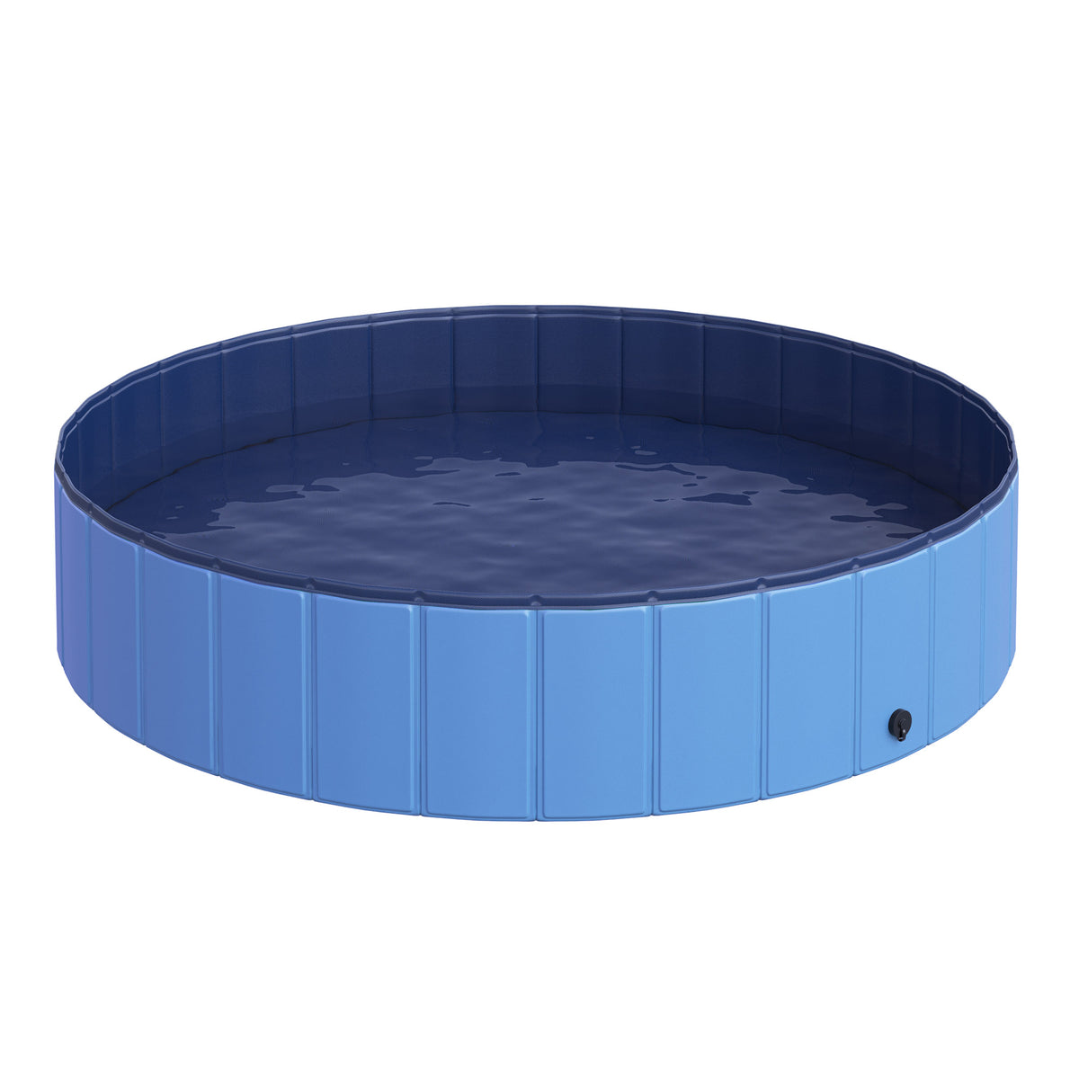  Dog Paddling Pool, Foldable Dog Pool, Leakproof & Hard Plastic, Portable Pet Bathtub with Non-Slip Base & Drainage Hole, for Indoors, Outdoors, Garden, Patio, 140 x 30 cm, Blue