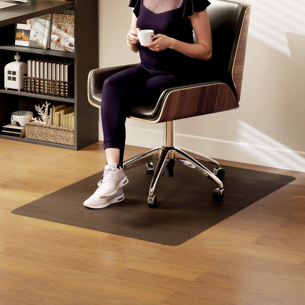 Chair Mat for Hard Floors, 90 x 120 cm Non-Slip Floor Mats for Wood/Tile Protection, Office & Home, Black