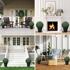 2er-Set k¨¹nstliche Pflanzen in Kugelform, UV-best?ndig, Kunstpflanzen f¨¹r Indoor- und Outdoor-Bereich, 42 cm, Gr¨¹n+Lila