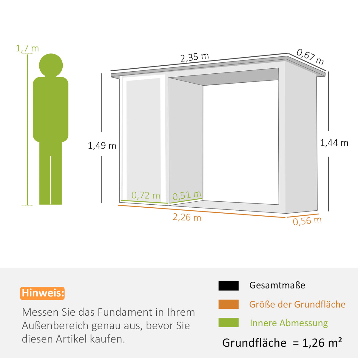 2-in-1 Kaminholzregal Außen verzinkter Stahl 235 x 67 x 149 cm Brennholzregal mit Geräteschrank Schrägdach Dunkelgrau