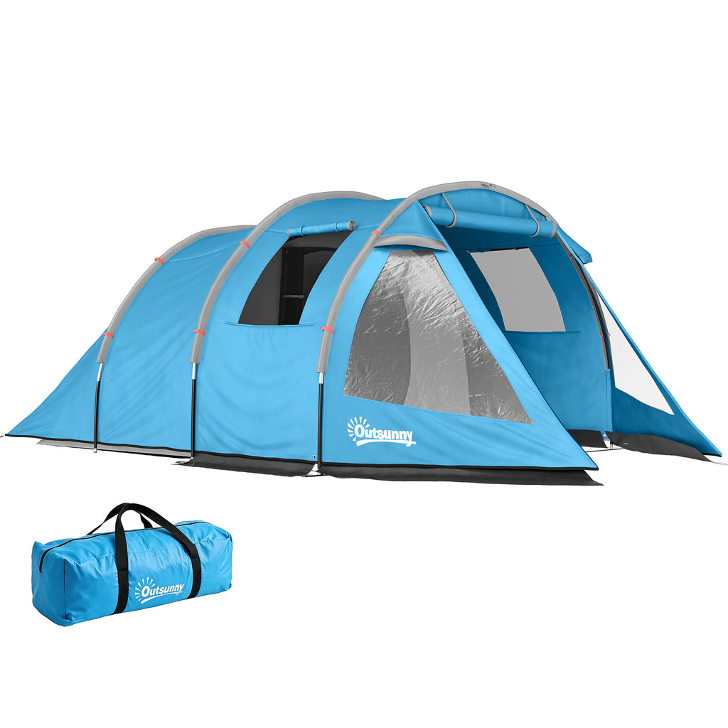 Campingzelt Trekkingzelt Zelt, wetterbeständig, 2 Räume, 475 x 264 cm Breite x 172, Blau