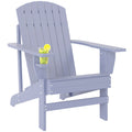 Adirondack-Gartenstuhl mit Becherhalter Gartenliege Balkonstuhl Massivholz Grau 72 x 95 x 93 cm