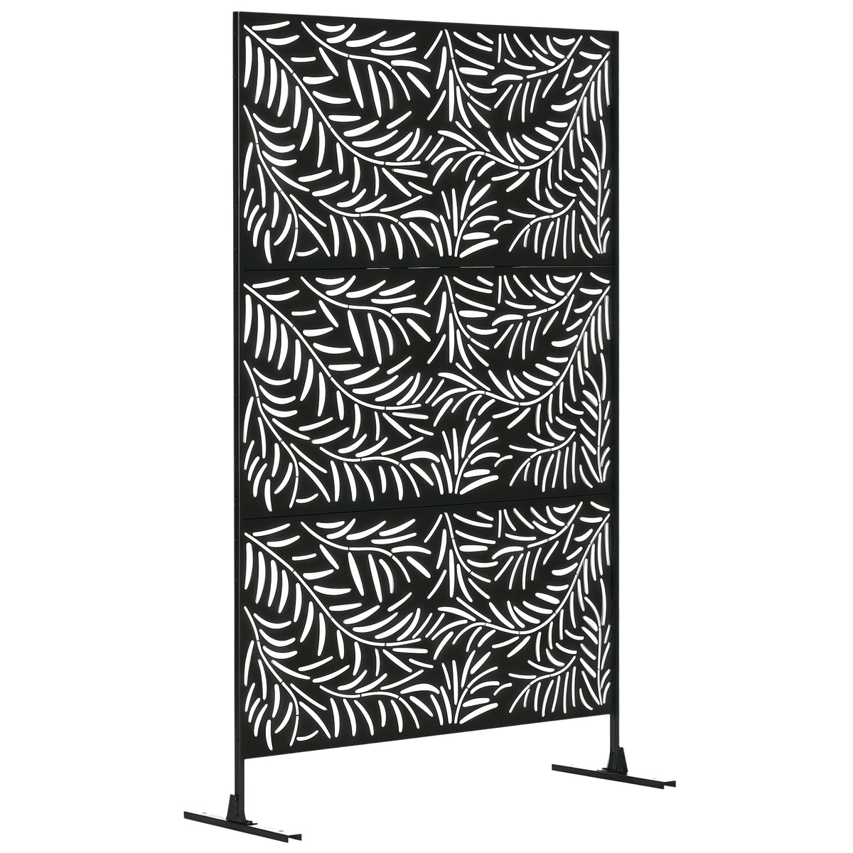 Sichtschutzwand, wetterbeständig, Stahl, 122 cm x 45 cm x 198 cm, Schwarz