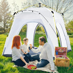 3 Person Automatic Camping Tent, Outdoor Pop Up Tent, Portable Backpacking Dome Shelter, Light Grey